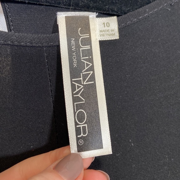 Julian Taylor New York Black Short Sleeve Elegant Dress: Size 10 - Picture 5 of 8